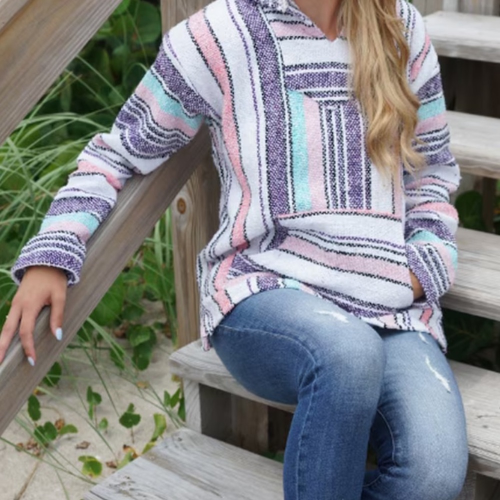 Baja Striped Women’s Hoodie -excellent condition! Size small!